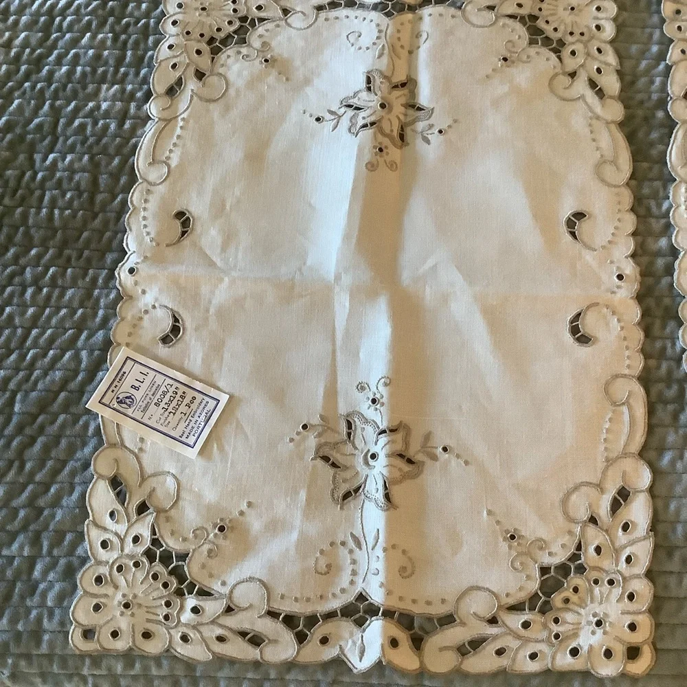 Five Piece Hand Embroidered in Portugal  Linen Set